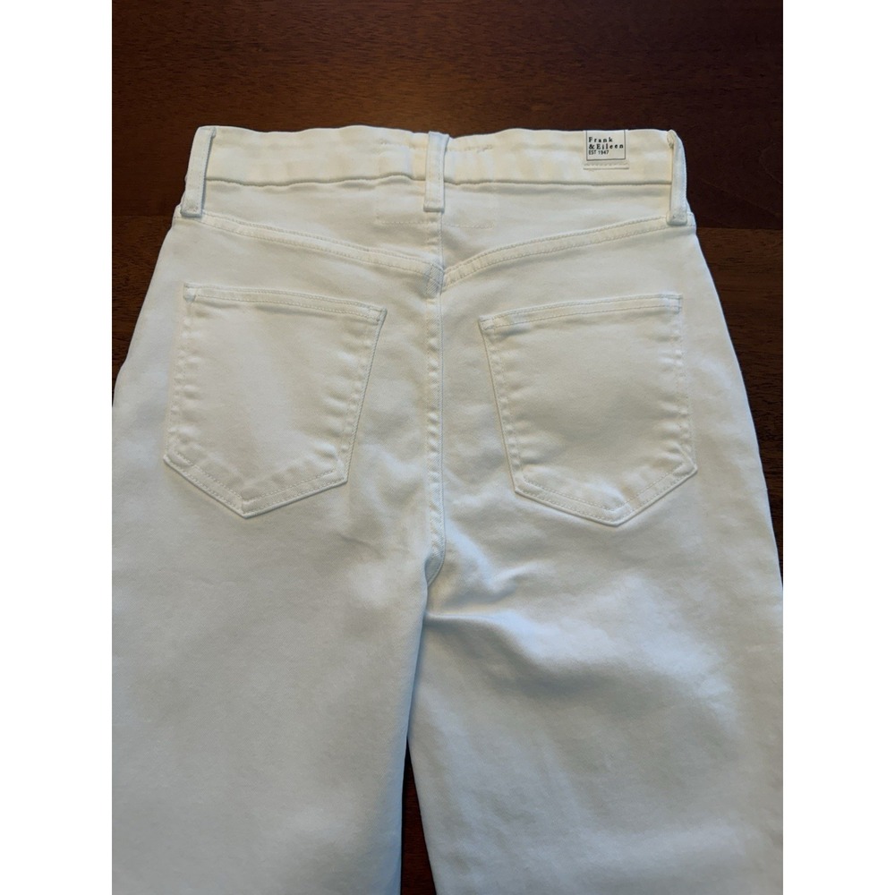 Frank And Eileen Galway Wide Leg Jeans Women's 26 White Denim Cropped Frayed Hem - Picture 16 of 16